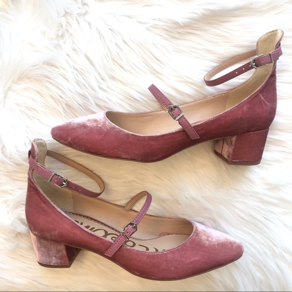 sam edelman pink velvet shoes